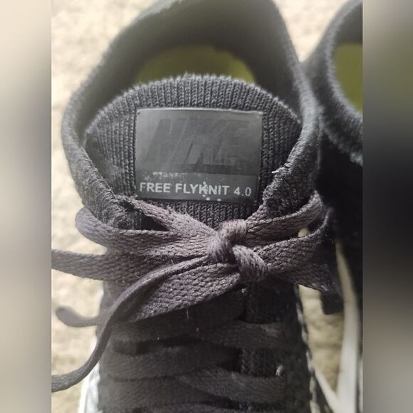 Nike Free Flyknit 4.0 Womens Sz 7.5 Black Athletic Sneakers 631050-001 PRE-OWNED - Picture 6 of 7